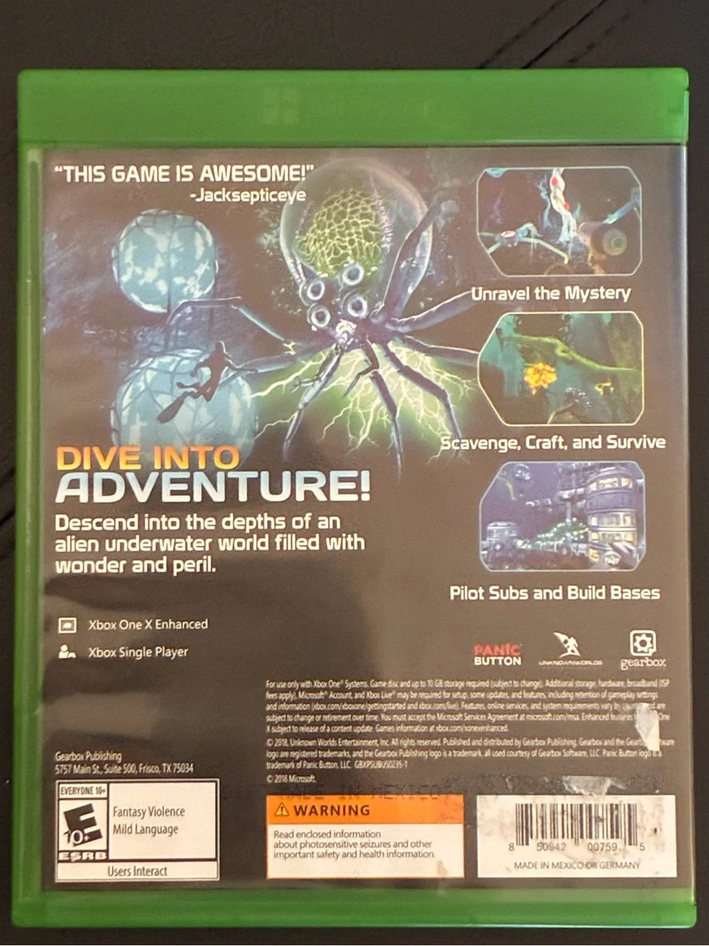 Subnautica Game XBOX ONE